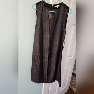 Calvin Klein black metallic sleeve sheath dress,  L, NWT